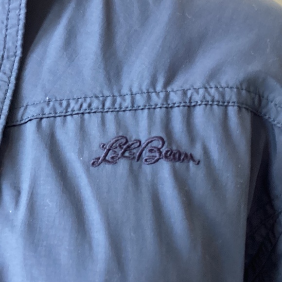 L.L. Bean Petite Fleece Lined Windbreaker with Removable Hood - Blue - SP - Picture 6 of 11